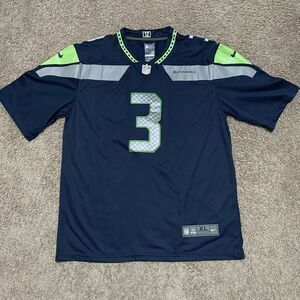 Seattle Seahawks Jersey #3 Russell Wilson Men XL Blue Nike NFL On Field 2021 NEW
